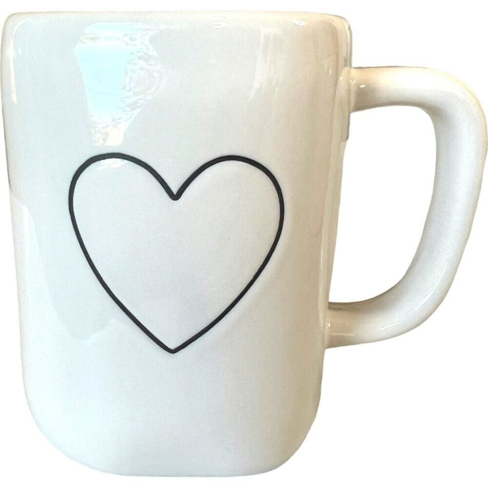 Rae Dunn HEART Coffee Mug Valentine Love Coffee Cocoa 16oz Dishwasher‎ Safe